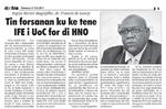 Tin forsanan ku ke tene IFE i UoC for di HNO : segun Rector Magnífiko, dr Francis de Lanoy
